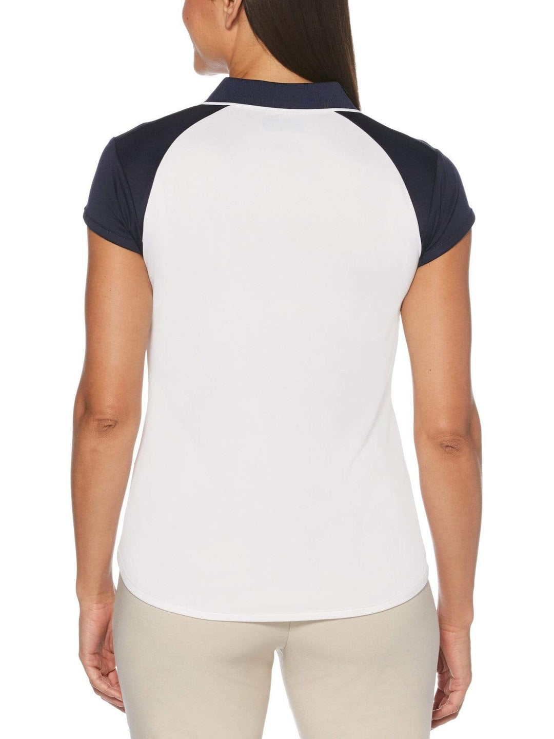Women's Floral Border Print Short Sleeve Golf Polo