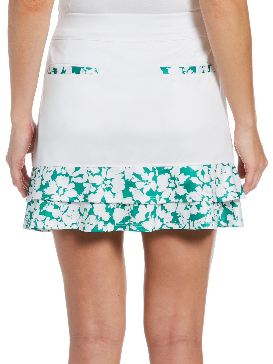 Women's Floral Print Tiered Ruffle Hem Golf Skort