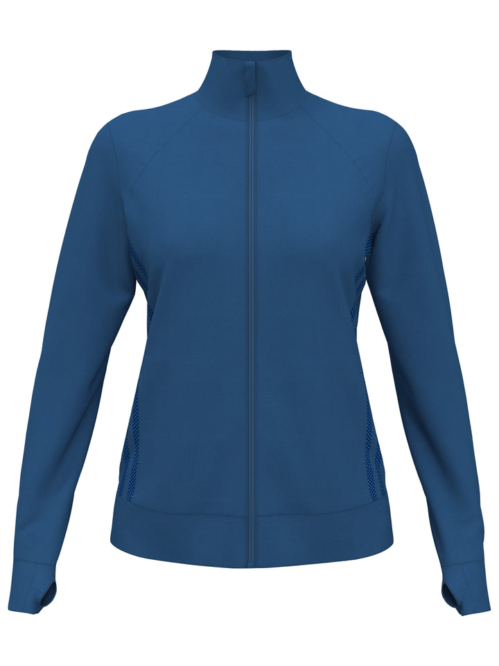 Full Zip Golf Sweater (Blue Sapphire) 