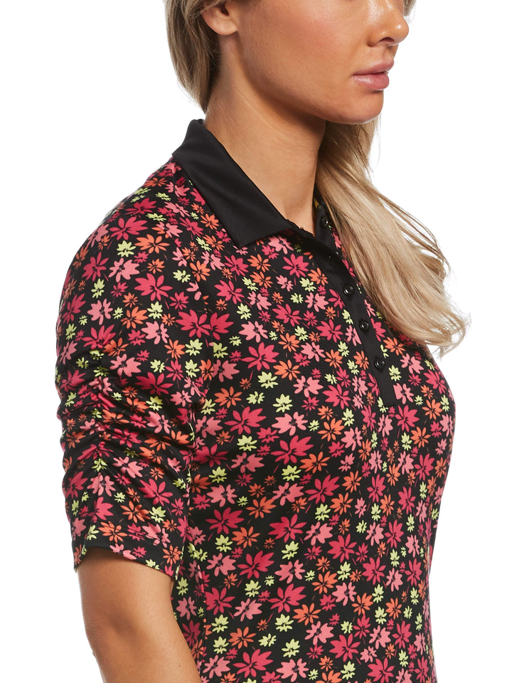Women's Funfetti Floral Print Golf Polo