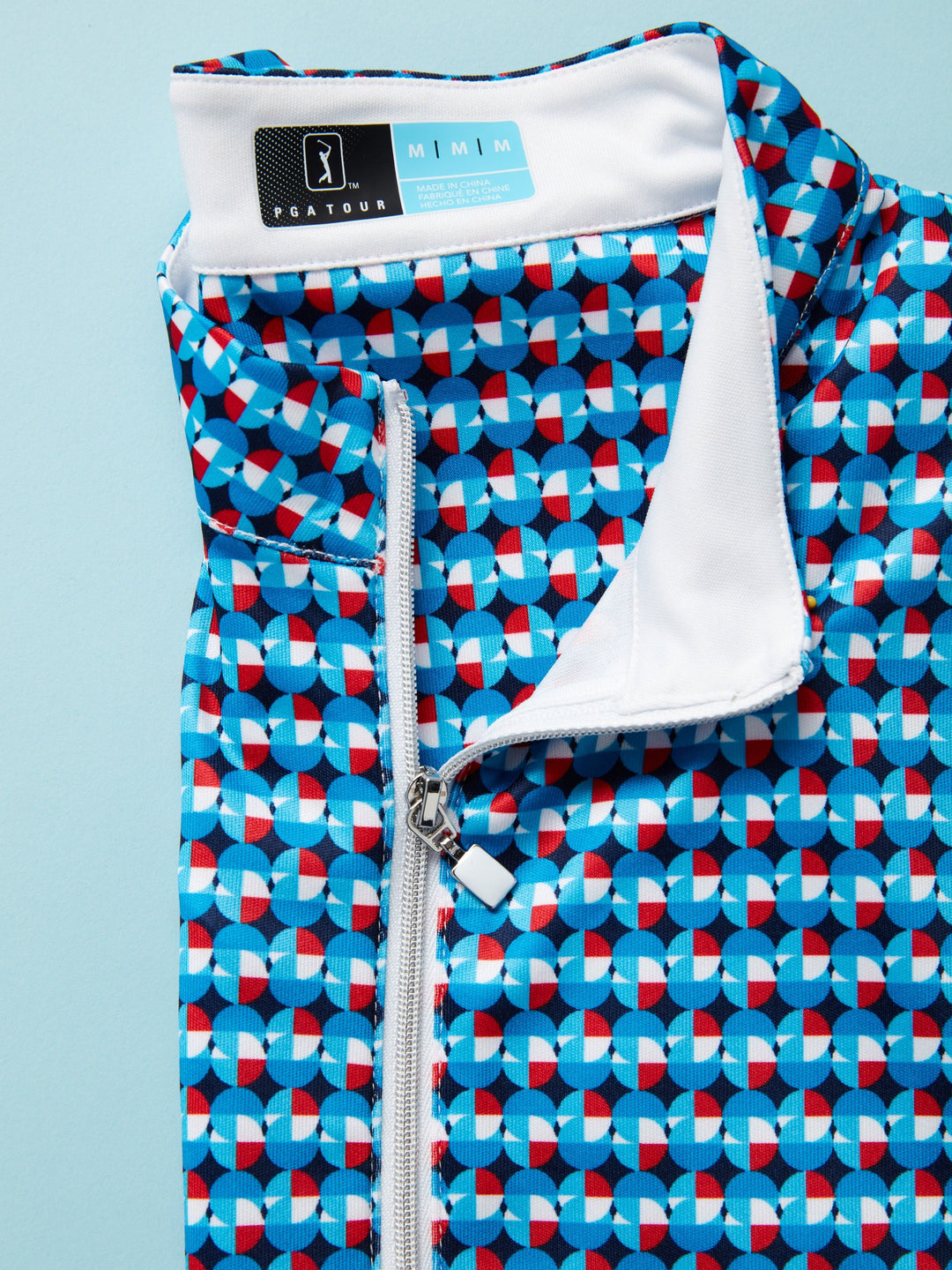 Women's Geo Print Golf Polo with Mesh Sleeve Inserts