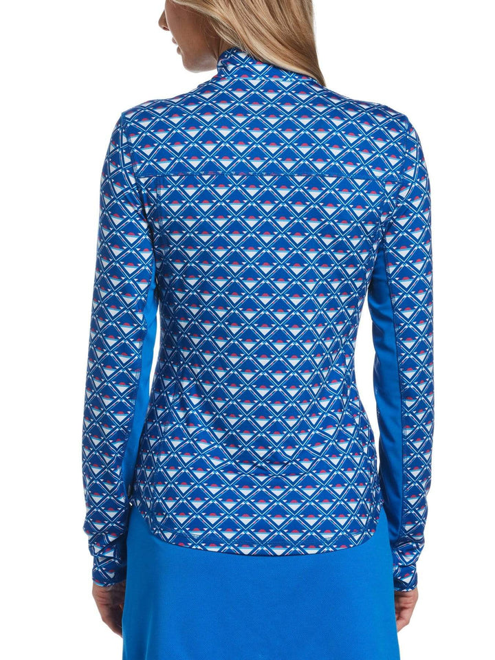 Women's Geo Print Quarter Zip Golf Shirt