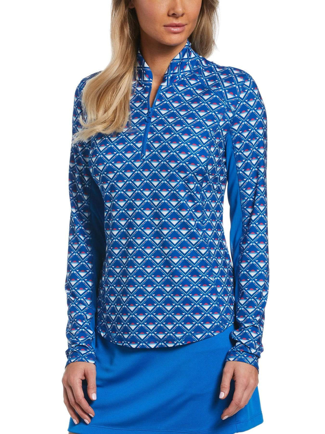 Women's Geo Print Quarter Zip Golf Shirt