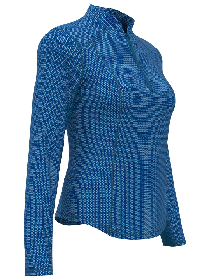Geo Print Sun Protection Golf Shirt (Blue Sapphire) 