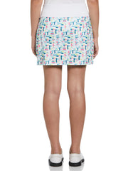Geometric Print Wrap Golf Skort (Bright White) 
