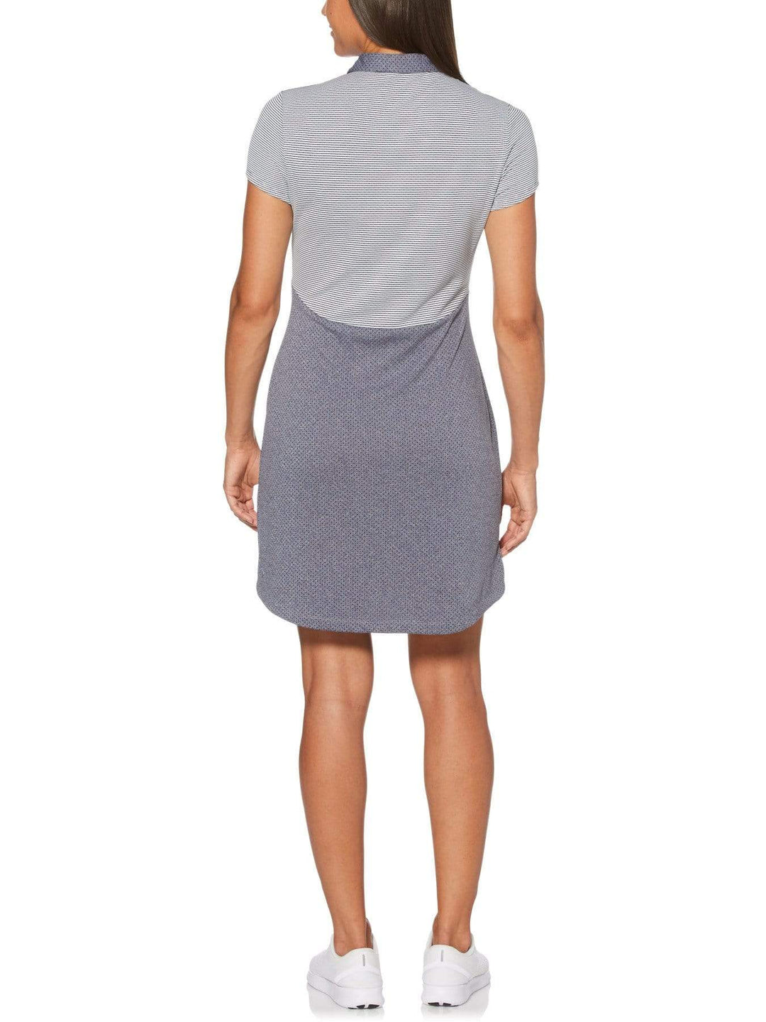 Women's Heather Color Block Short Sleeve Polo Golf Dress