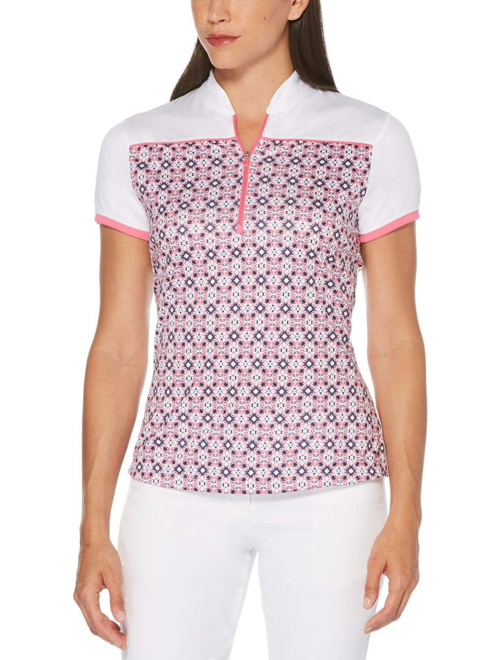 Women's Kaleidoscope Front Print Short Sleeve Golf Shirt