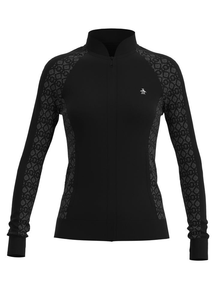 Knit Jacket with Lace (Caviar) 