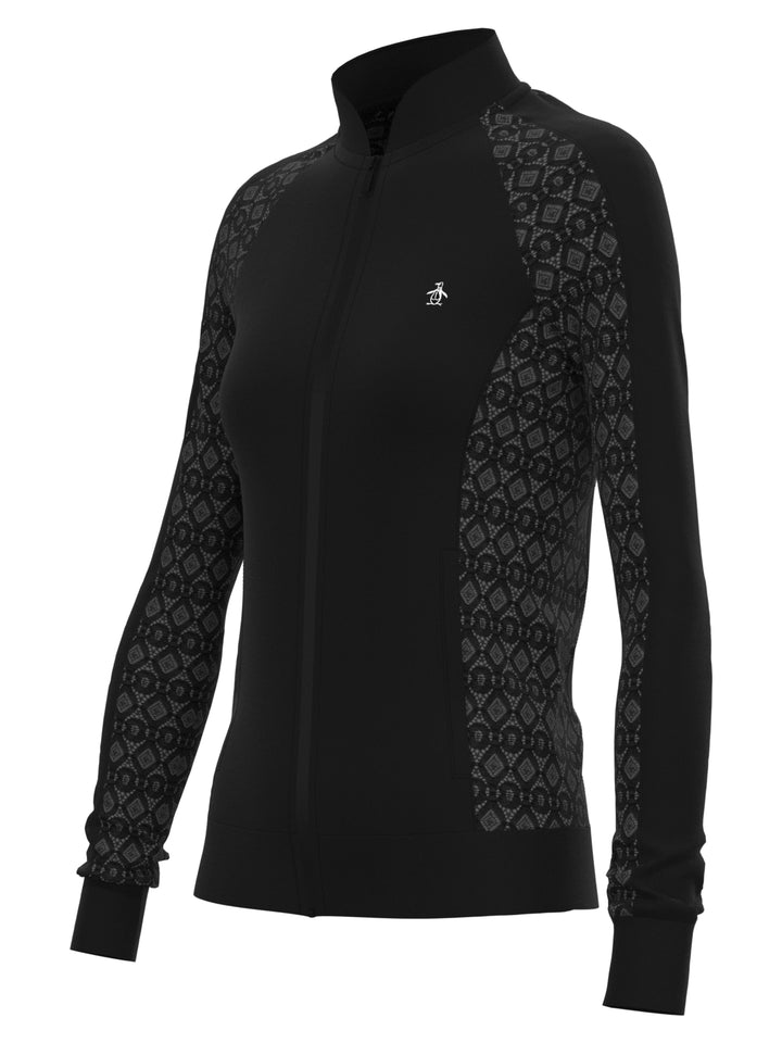 Knit Jacket with Lace (Caviar) 