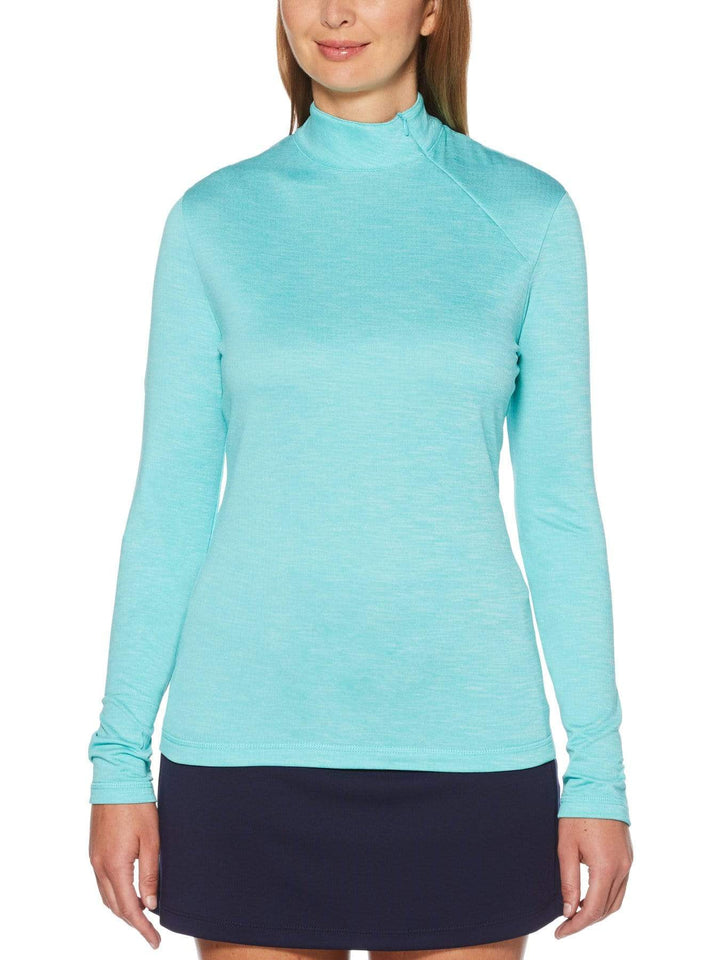 Women's Long Sleeve Waffle With Skeletal Back Printed Top