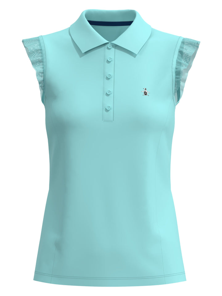 Mesh Ruffle Golf Polo (Limpet Shell) 