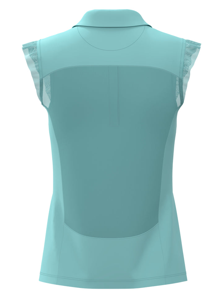 Mesh Ruffle Golf Polo (Limpet Shell) 