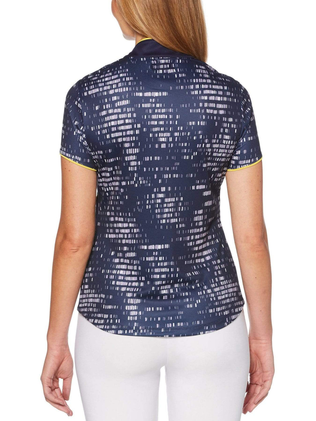 Women's Mini Brush Stroke Allover Print Short Sleeve Golf Polo
