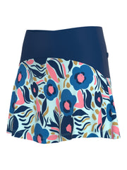 Paper Cut Floral Flounced 15" Golf Skort (Limpet Shell) 