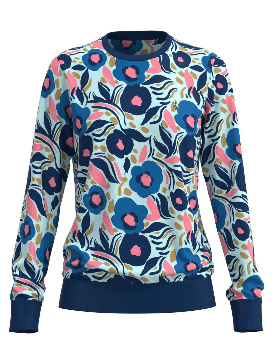 Paper Cut Floral Print Golf Crew (Limpet Shell) 