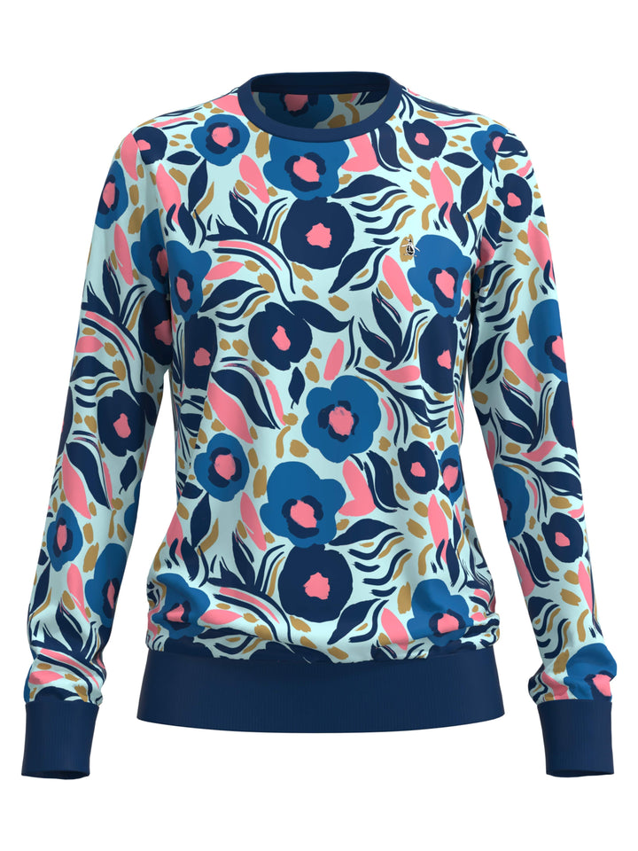 Paper Cut Floral Print Golf Crew (Limpet Shell) 