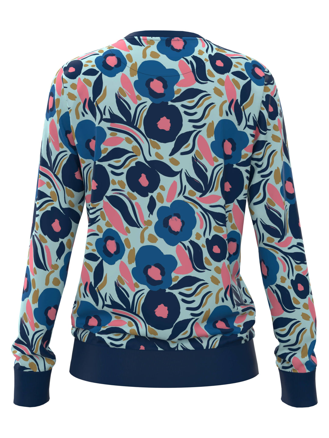 Paper Cut Floral Print Golf Crew (Limpet Shell) 