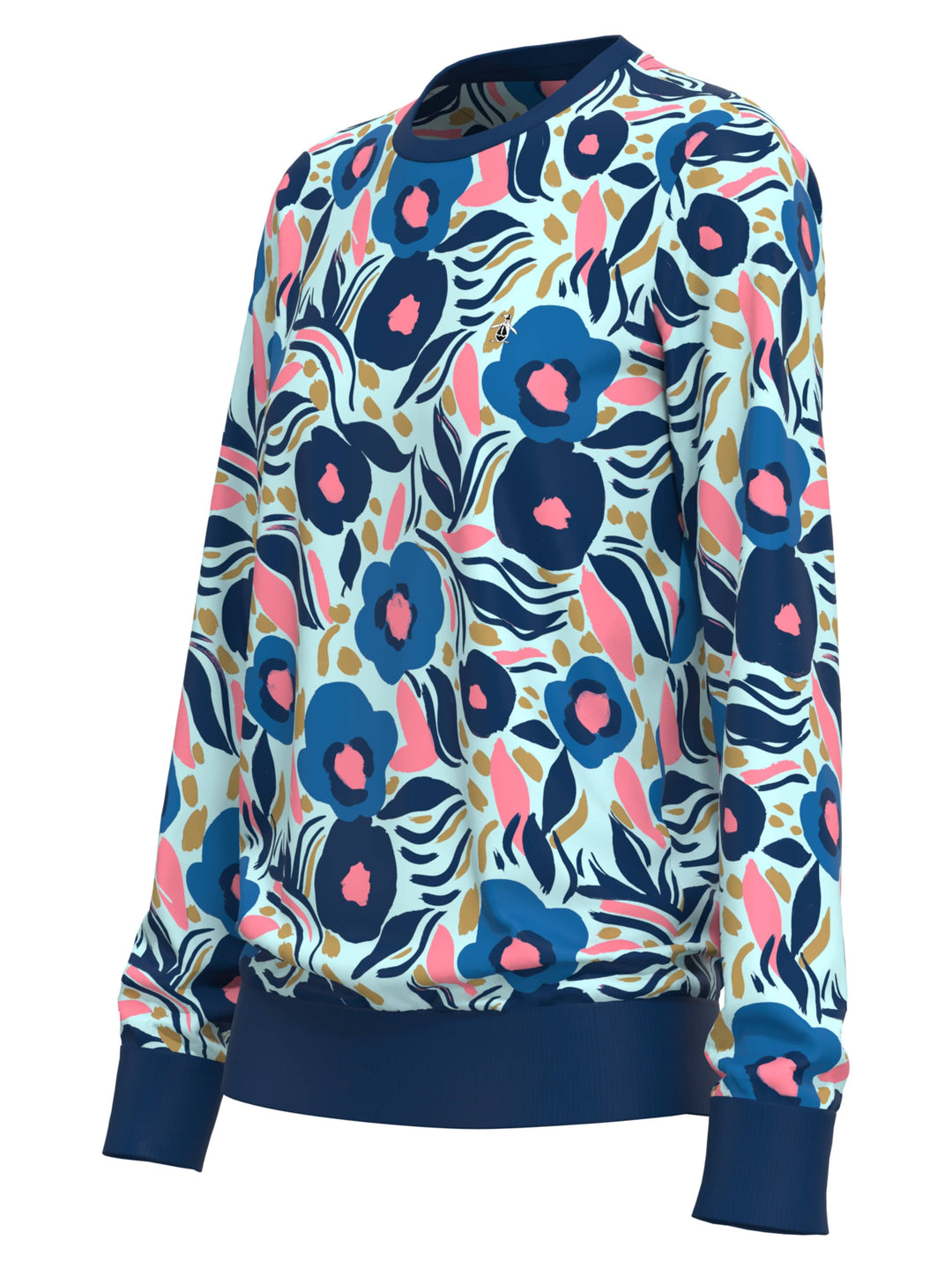Paper Cut Floral Print Golf Crew (Limpet Shell) 