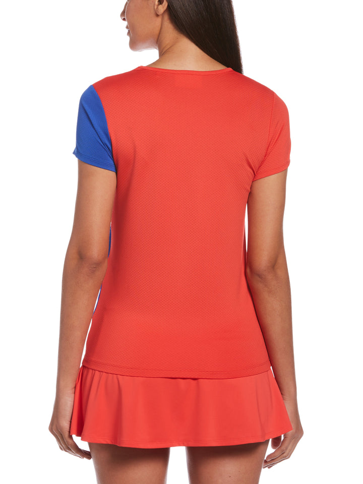 Women's Asymmetrical Color Block Tennis Tee