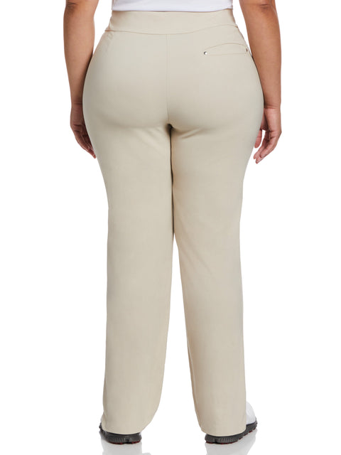 Plus Size Ponte Fixed Cuff Pants - Tan