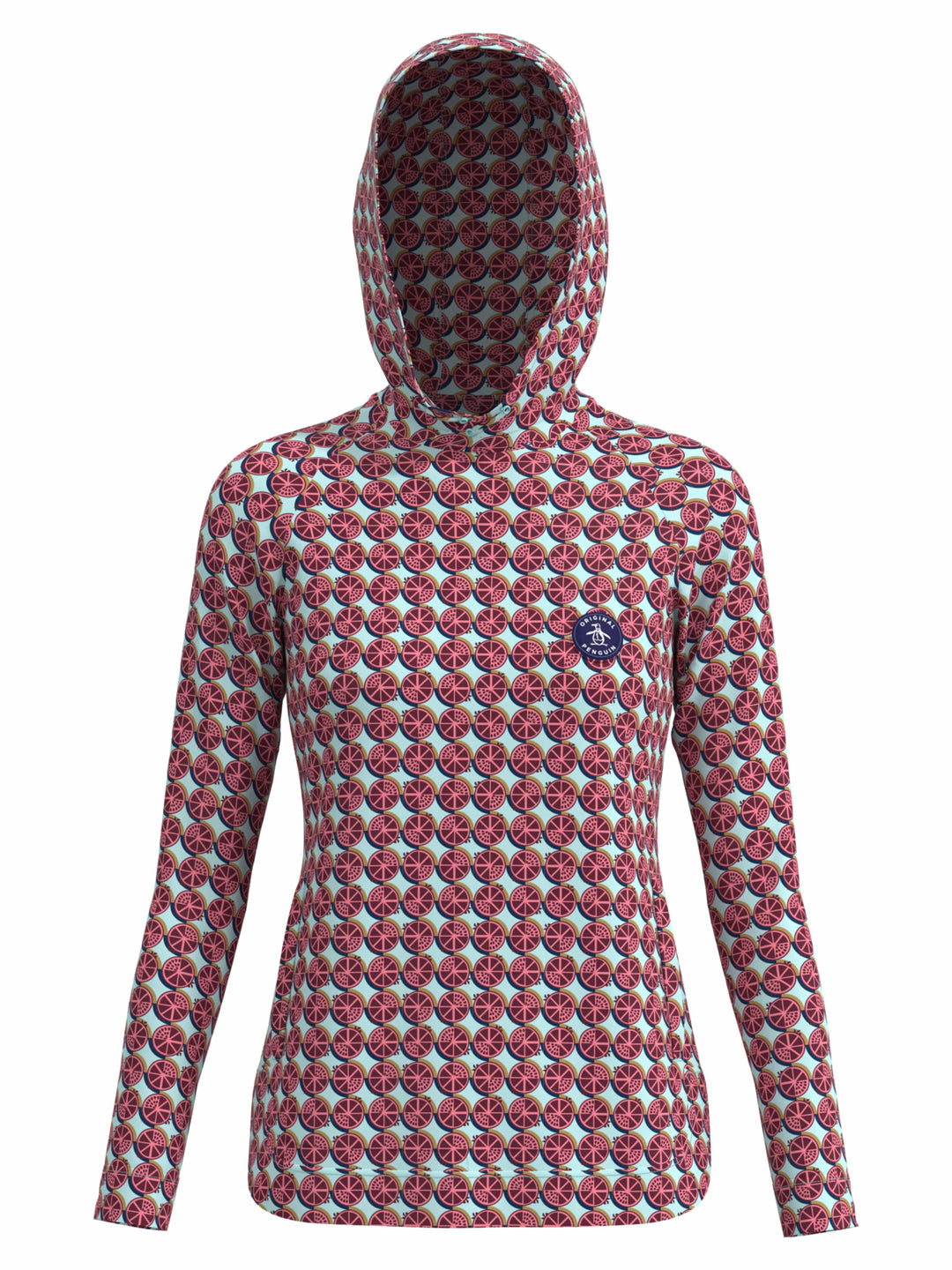 Pomegranate Print Knit Golf Hoodie (Cordovan) 