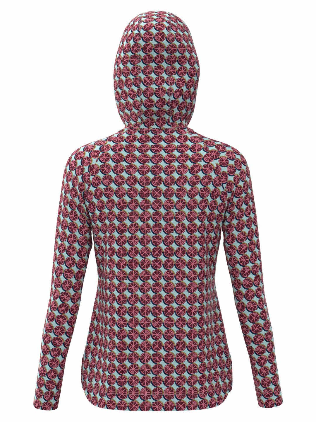 Pomegranate Print Knit Golf Hoodie (Cordovan) 