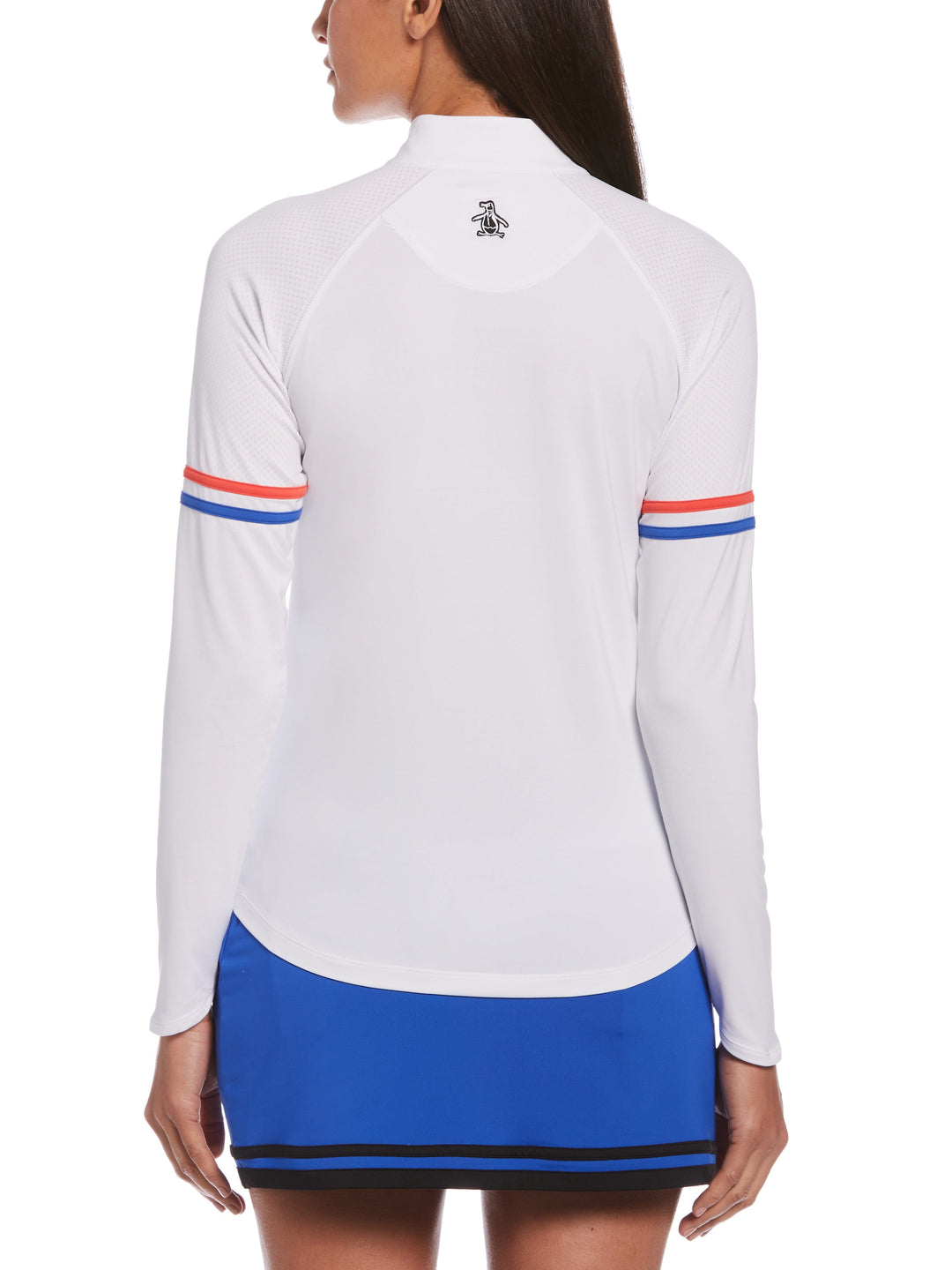 Women's Quarter Zip Tennis Shirt with Contrast Sleeves