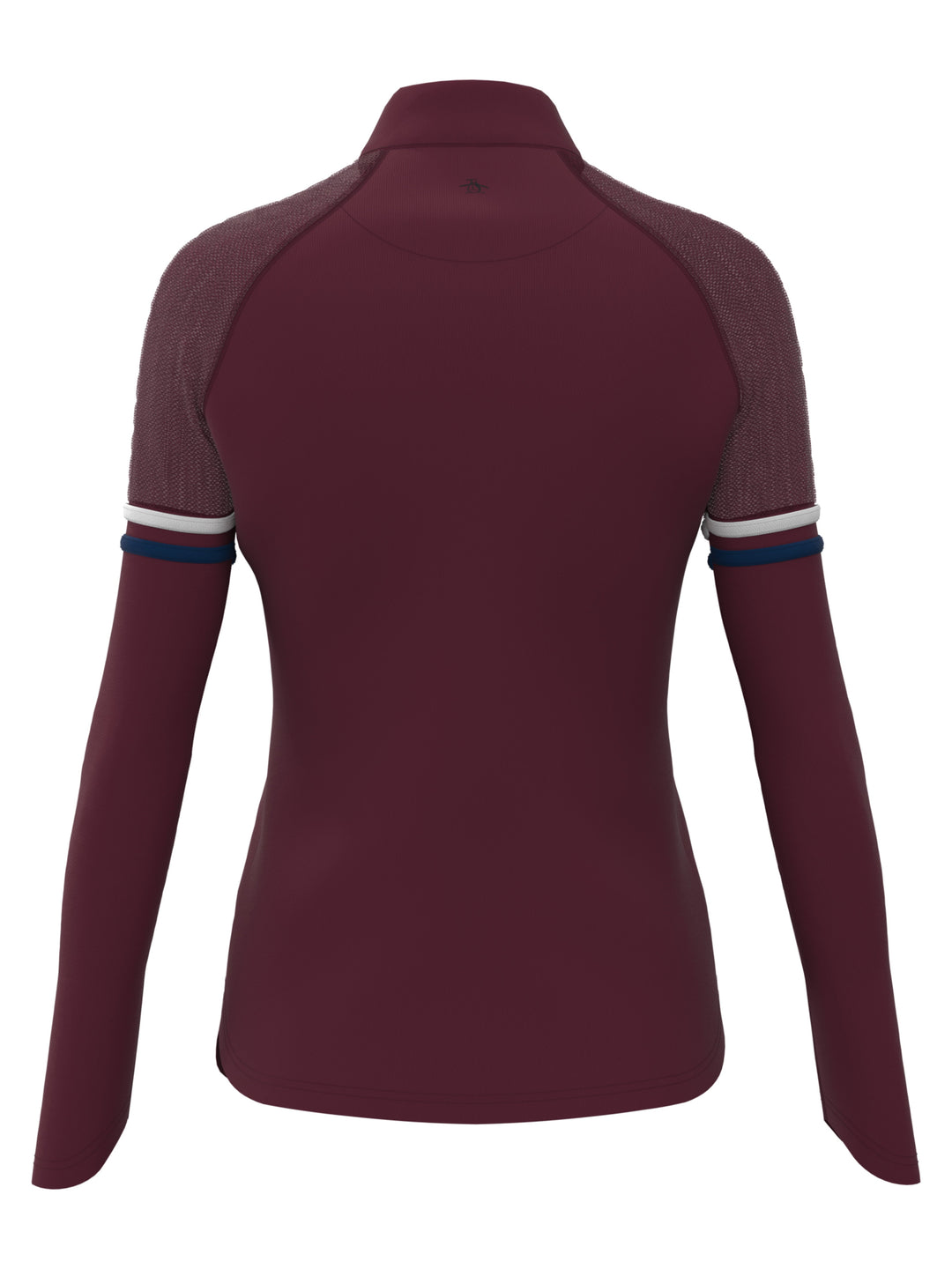 1/4 Zip Tennis Shirt with Contrast Sleeves (Cordovan) 