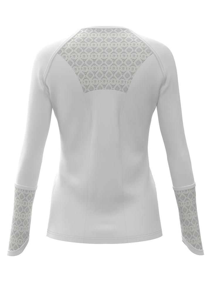 Raglan Tennis Shirt with Lace Inserts (Bright White) 