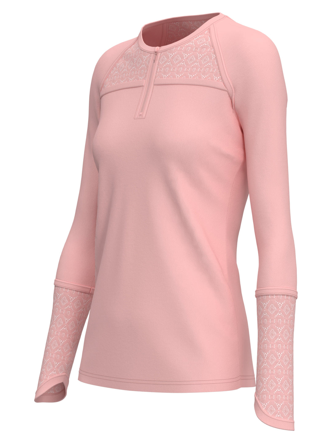Raglan Tennis Shirt with Lace Inserts (First Blush) 