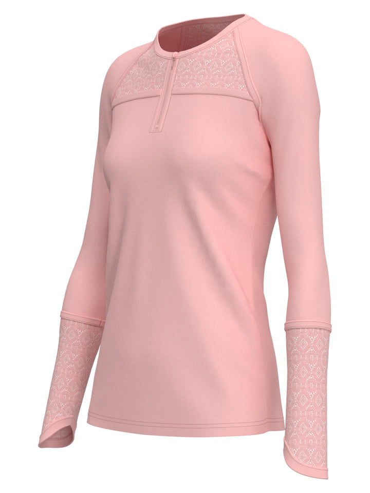 Raglan Tennis Shirt with Lace Inserts (First Blush) 