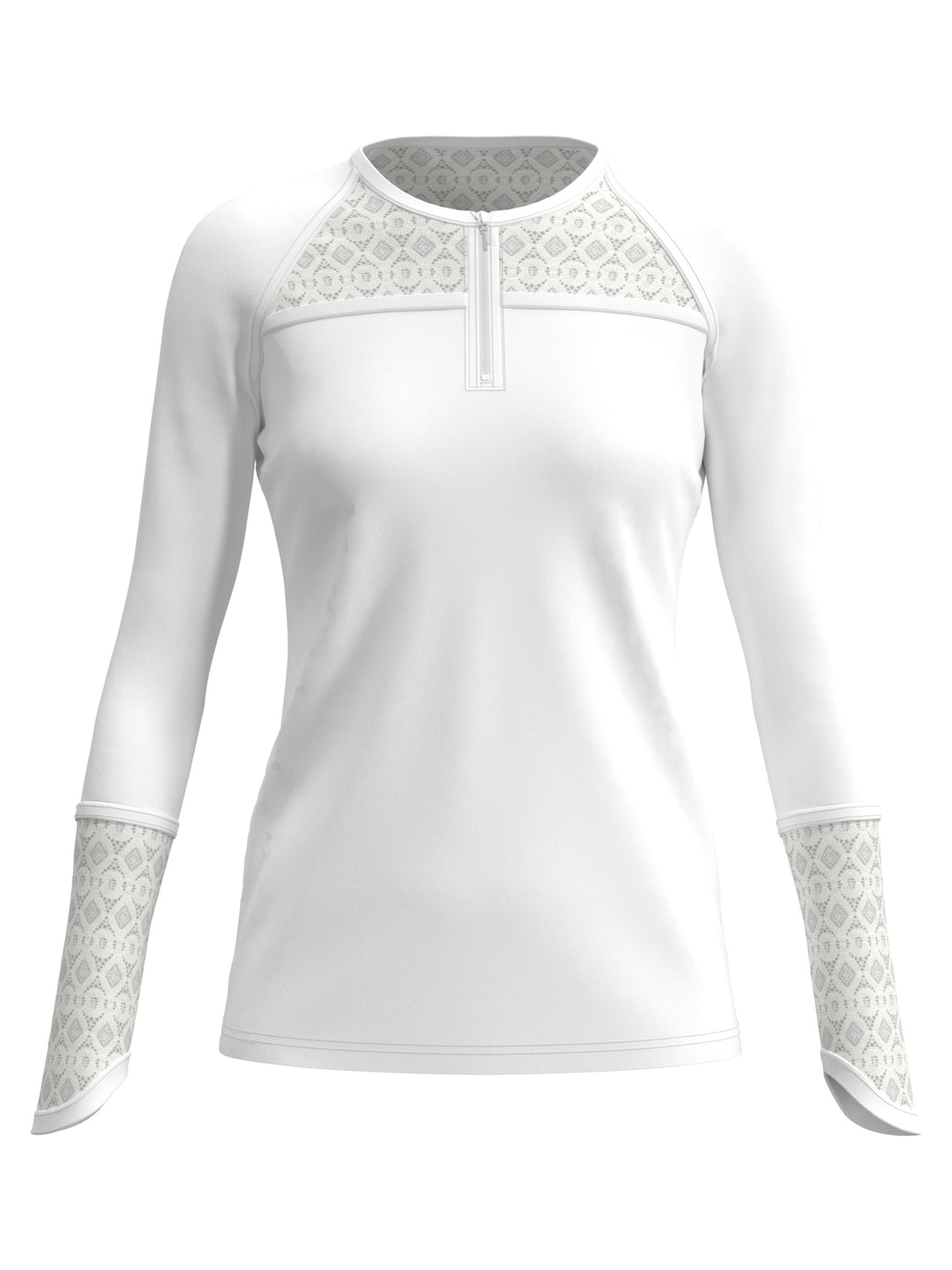 Raglan Tennis Shirt with Lace Inserts (Bright White) 