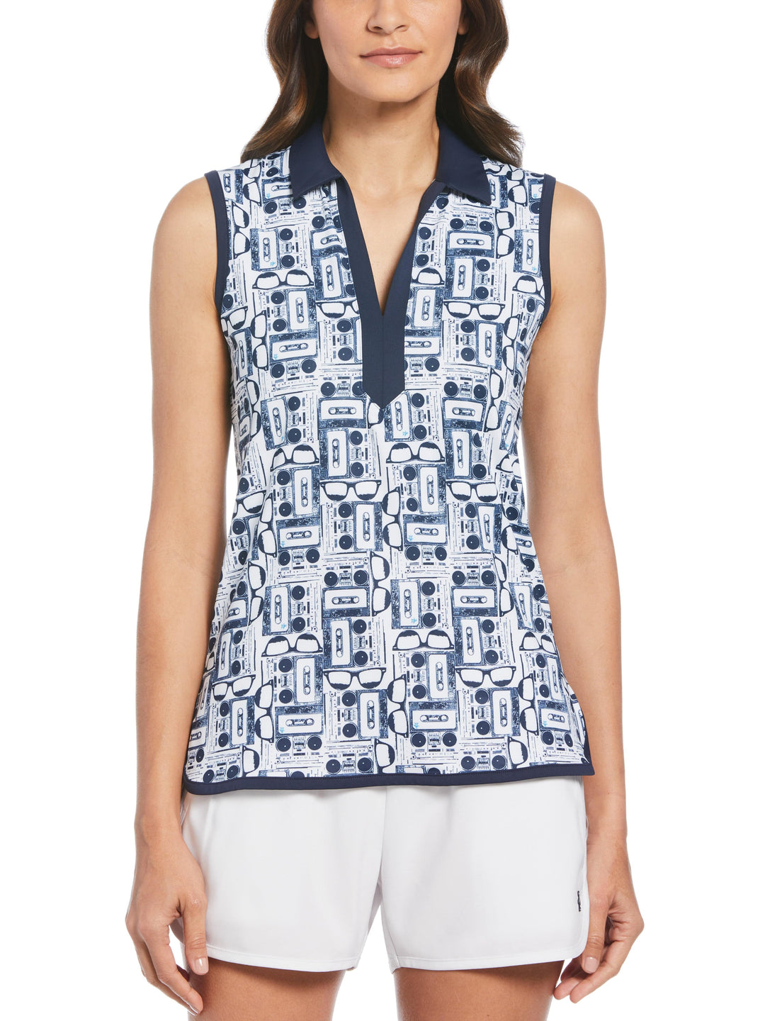 Women's Retro Printed Polo