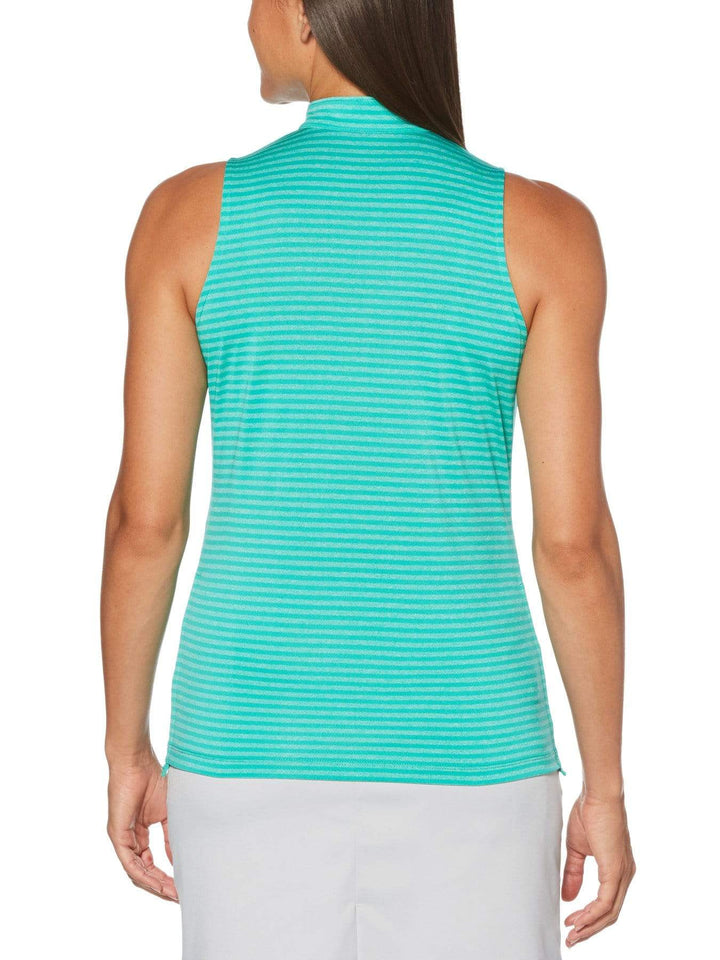 Women's Sleeveless Tonal Stripe Mock Top