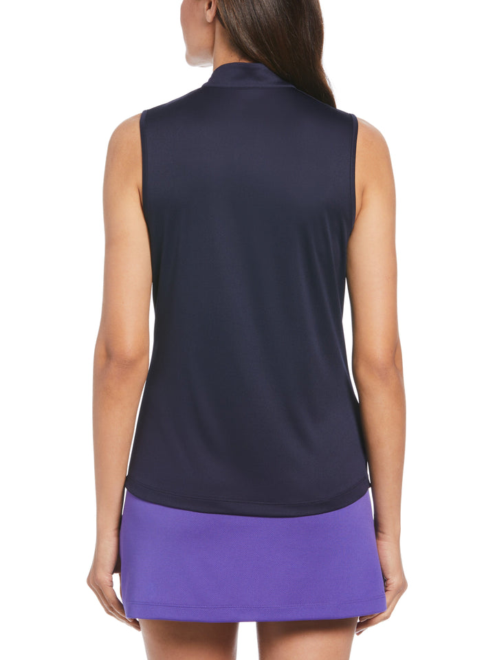 Women's Solarize Print Zip Golf Polo with Contrast Yoke