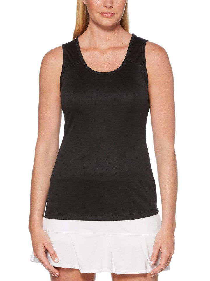 Women's Solid Keyhole Tennis Tank Top