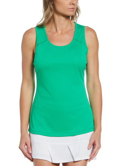 Women's Solid Keyhole Tennis Tank Top