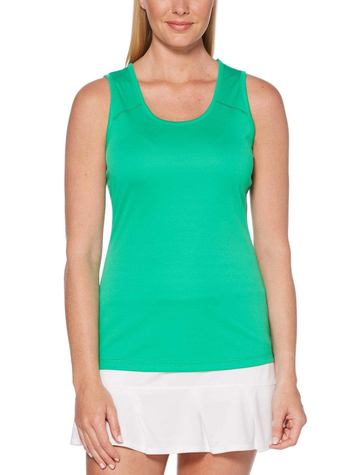 Women's Solid Keyhole Tennis Tank Top