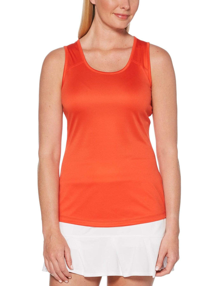 Women's Solid Keyhole Tennis Tank Top
