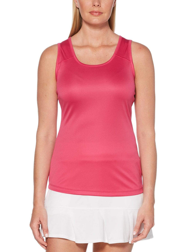 Women's Solid Keyhole Tennis Tank Top