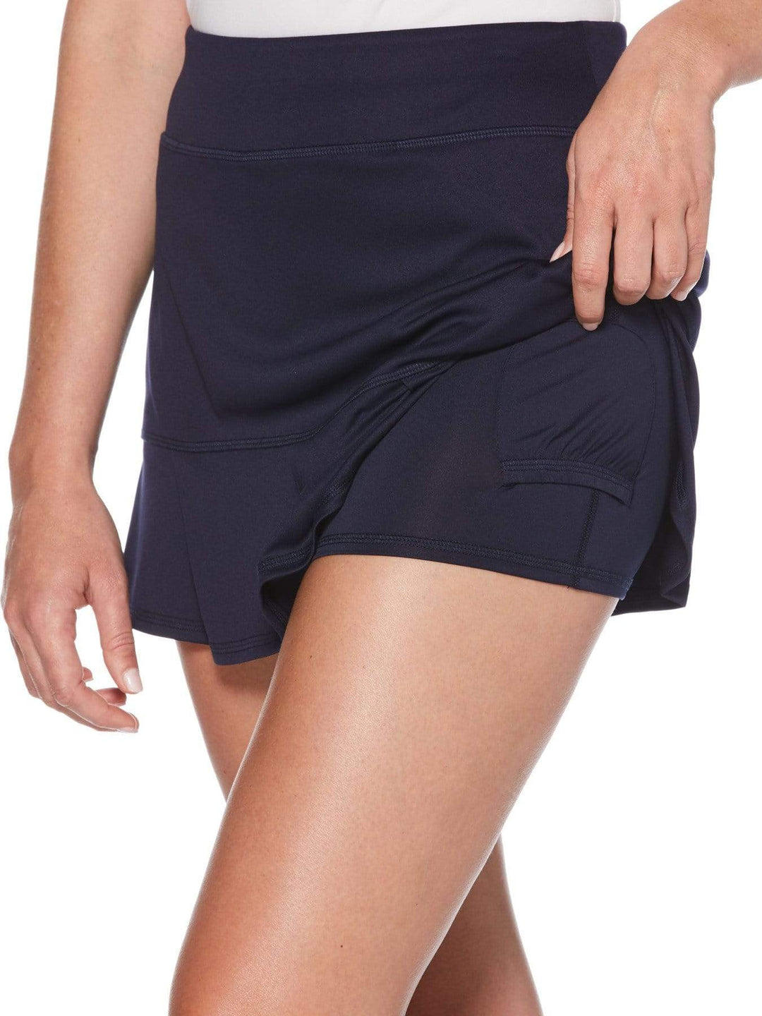 Women's Solid Tennis Skort with Ruffle Pleat Hem