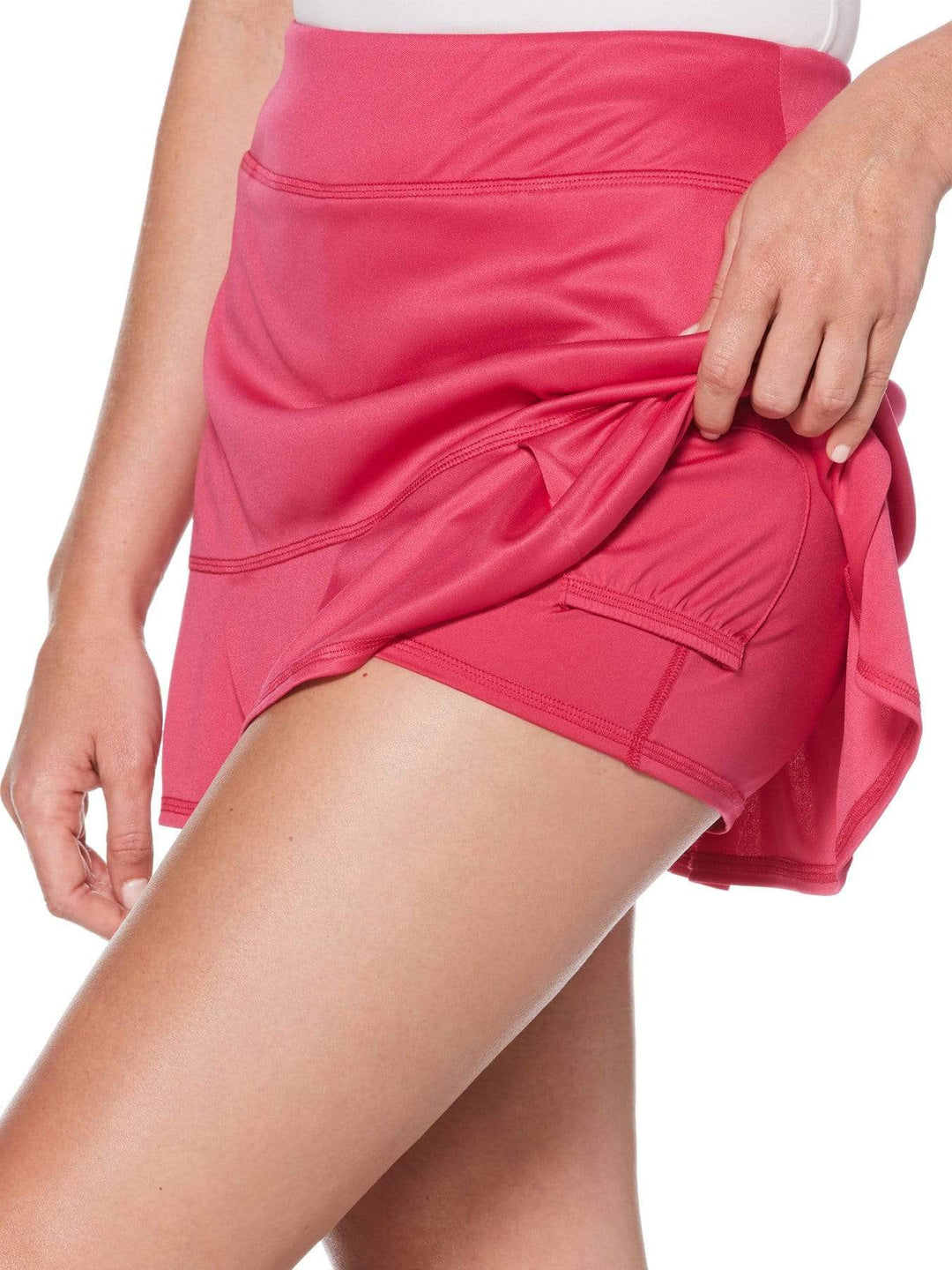 Women's Solid Tennis Skort with Ruffle Pleat Hem