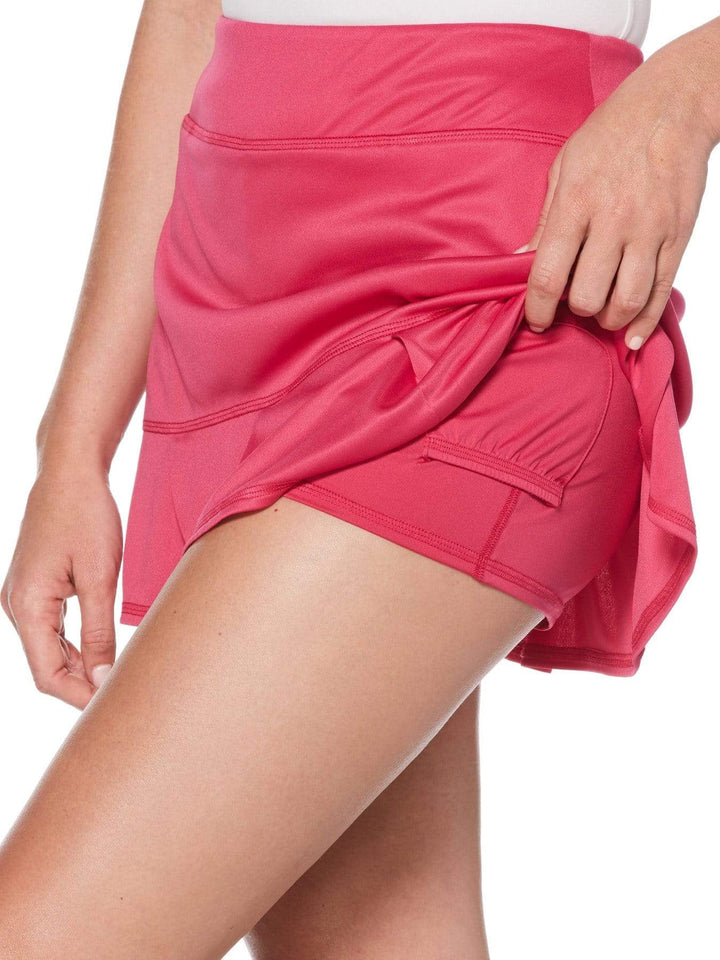 Women's Solid Tennis Skort with Ruffle Pleat Hem