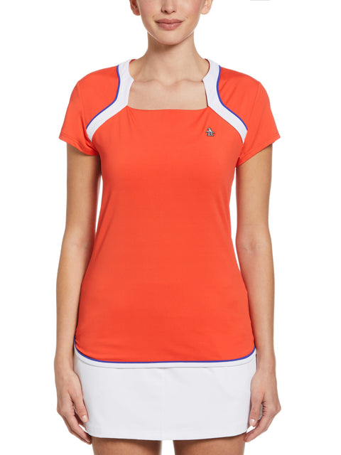 Womens Square Neckline Golf Top (Fiesta) 