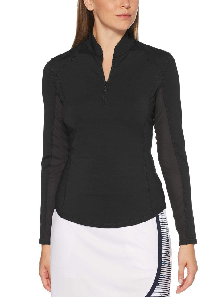 Women's Sun Protection Golf Shirt with Under Sleeve Mesh Panel