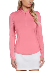 Women's Sun Protection Golf Shirt with Under Sleeve Mesh Panel