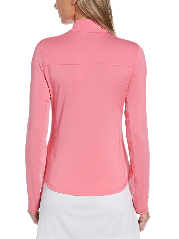 Women's Sun Protection Golf Shirt with Under Sleeve Mesh Panel