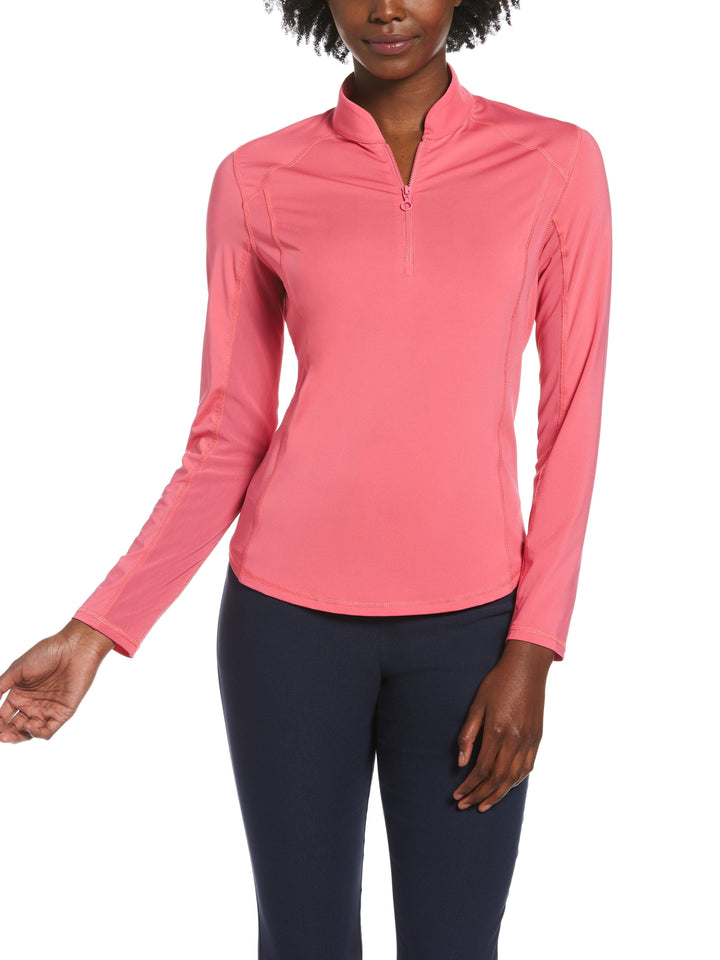 Women's Sun Protection Golf Shirt with Under Sleeve Mesh Panel