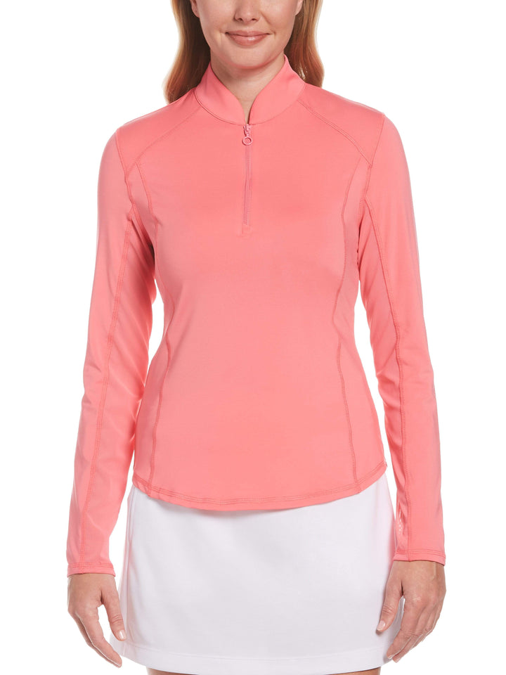 Women's Sun Protection Golf Shirt with Under Sleeve Mesh Panel