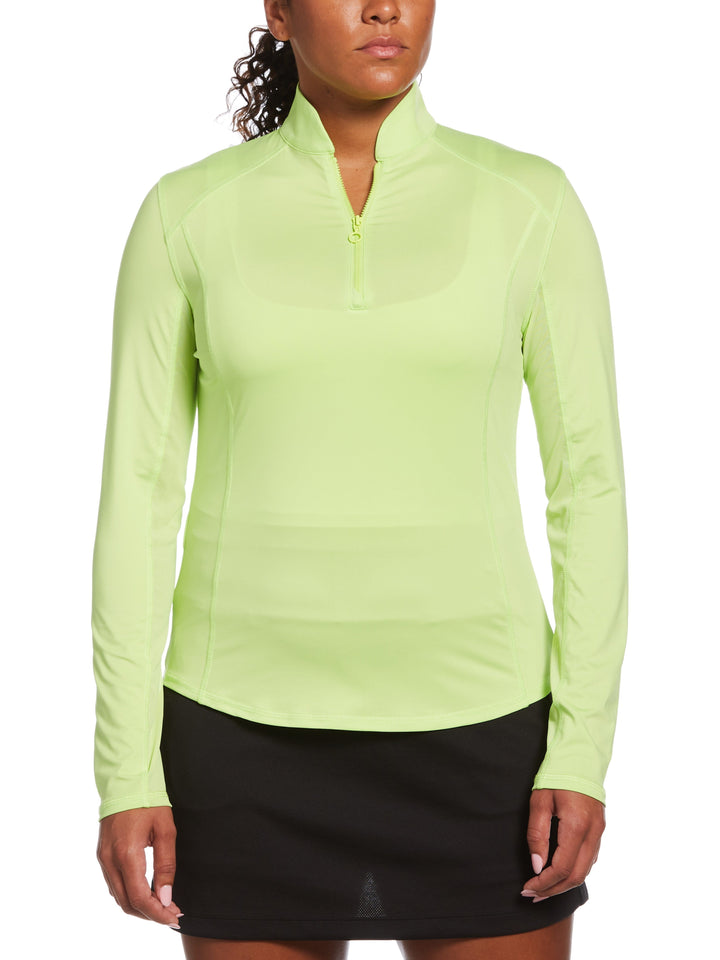 Women's Sun Protection Golf Shirt with Under Sleeve Mesh Panel